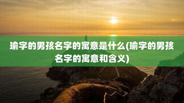 瑜字的男孩名字的寓意是什么(瑜字的男孩名字的寓意和含义)