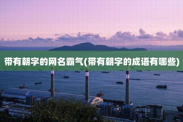 带有朝字的网名霸气(带有朝字的成语有哪些)