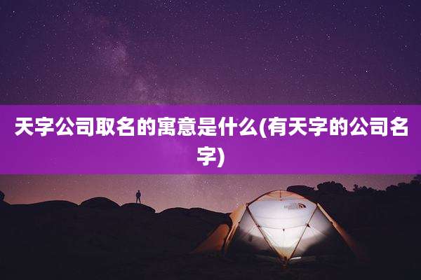 天字公司取名的寓意是什么(有天字的公司名字)