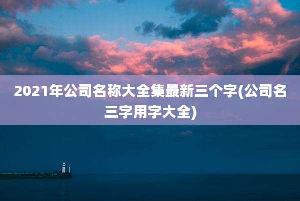 2021年公司名称大全集最新三个字(公司名三字用字大全)