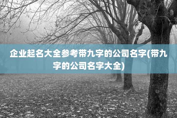 企业起名大全参考带九字的公司名字(带九字的公司名字大全)