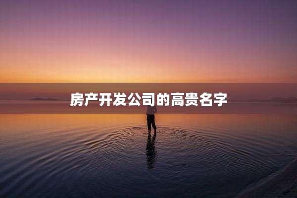 房产开发公司的高贵名字