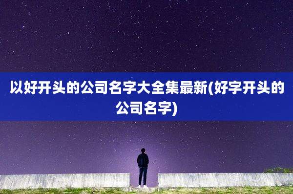 以好开头的公司名字大全集最新(好字开头的公司名字)