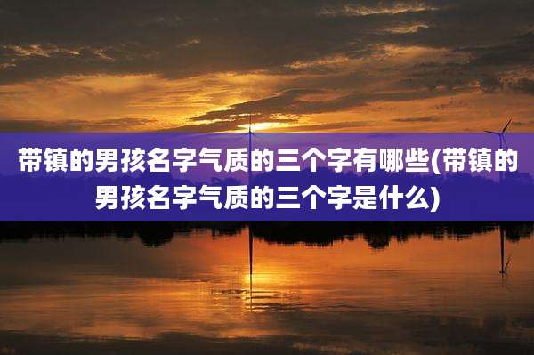 带镇的男孩名字气质的三个字有哪些(带镇的男孩名字气质的三个字是什么)