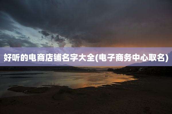 好听的电商店铺名字大全(电子商务中心取名)