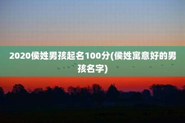 2020侯姓男孩起名100分(侯姓寓意好的男孩名字)