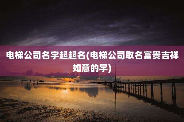 电梯公司名字起起名(电梯公司取名富贵吉祥如意的字)