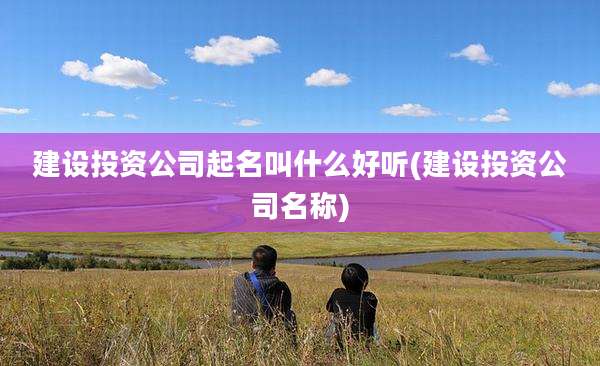 建设投资公司起名叫什么好听(建设投资公司名称)