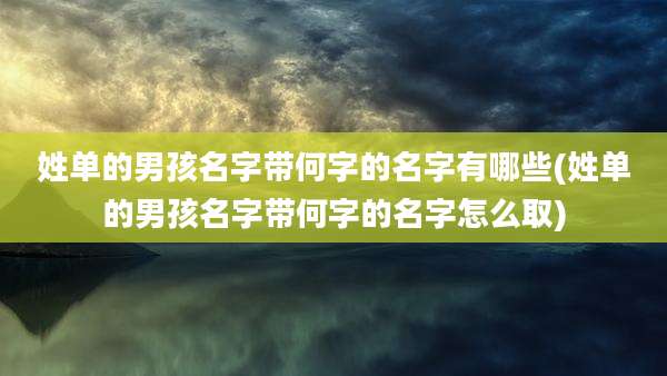 姓单的男孩名字带何字的名字有哪些(姓单的男孩名字带何字的名字怎么取)
