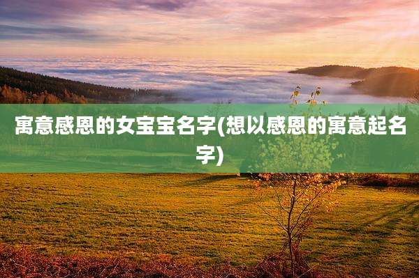 寓意感恩的女宝宝名字(想以感恩的寓意起名字)
