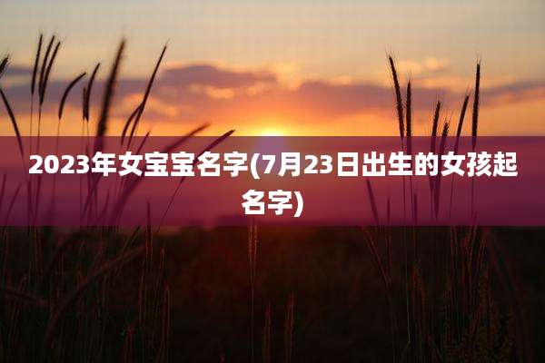 2023年女宝宝名字(7月23日出生的女孩起名字)