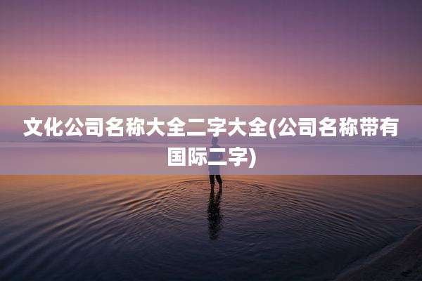 文化公司名称大全二字大全(公司名称带有国际二字)