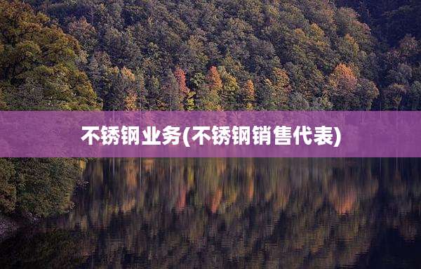 不锈钢业务(不锈钢销售代表)