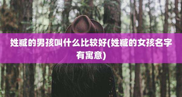 姓臧的男孩叫什么比较好(姓臧的女孩名字有寓意)