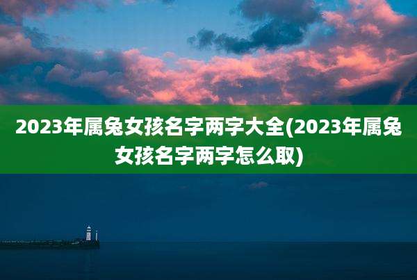 2023年属兔女孩名字两字大全(2023年属兔女孩名字两字怎么取)