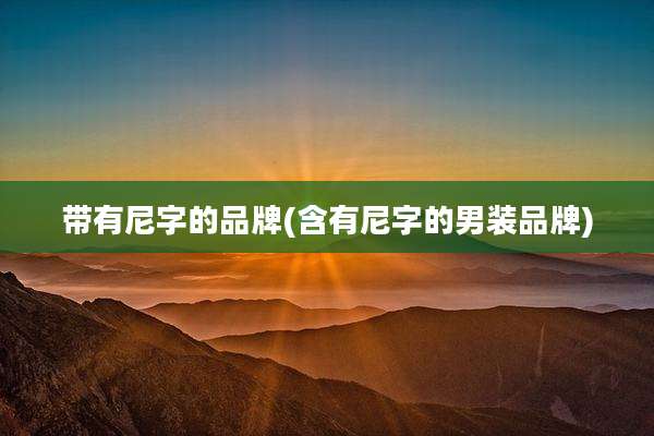 带有尼字的品牌(含有尼字的男装品牌)