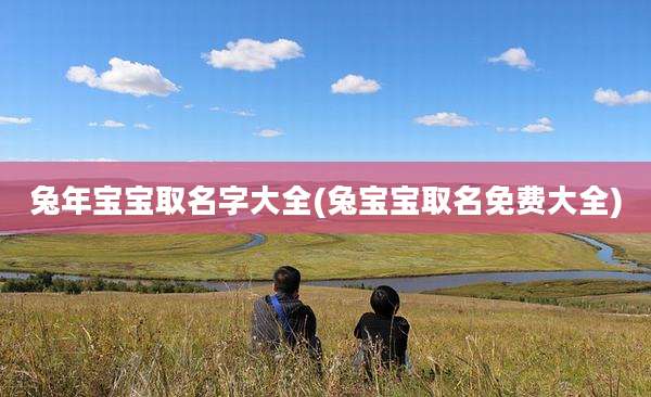 兔年宝宝取名字大全(兔宝宝取名免费大全)