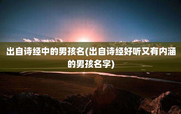 出自诗经中的男孩名(出自诗经好听又有内涵的男孩名字)