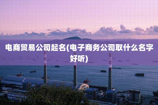 电商贸易公司起名(电子商务公司取什么名字好听)