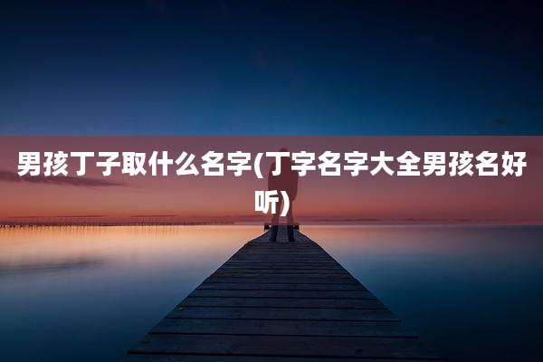 男孩丁子取什么名字(丁字名字大全男孩名好听)