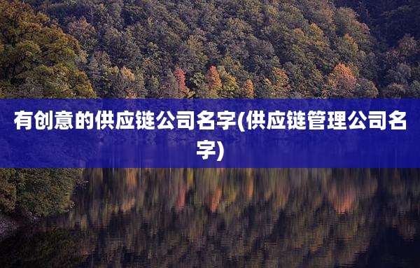 有创意的供应链公司名字(供应链管理公司名字)
