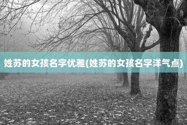 姓苏的女孩名字优雅(姓苏的女孩名字洋气点)