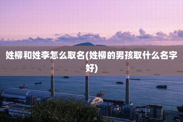 姓柳和姓李怎么取名(姓柳的男孩取什么名字好)