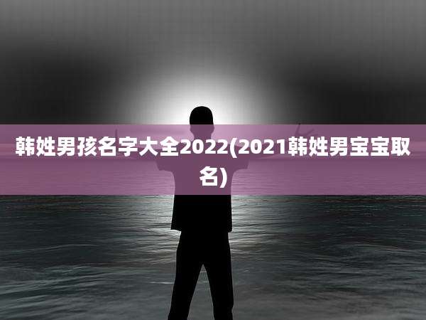 韩姓男孩名字大全2022(2021韩姓男宝宝取名)