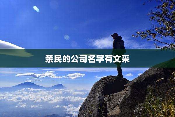 亲民的公司名字有文采