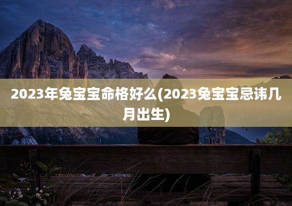 2023年兔宝宝命格好么(2023兔宝宝忌讳几月出生)