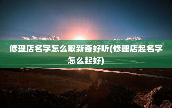 修理店名字怎么取新奇好听(修理店起名字怎么起好)