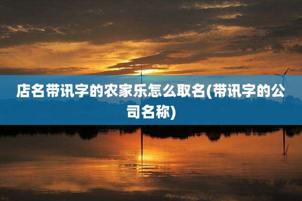 店名带讯字的农家乐怎么取名(带讯字的公司名称)