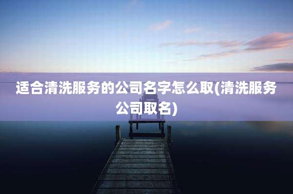 适合清洗服务的公司名字怎么取(清洗服务公司取名)