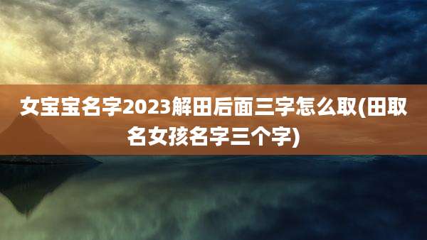 女宝宝名字2023解田后面三字怎么取(田取名女孩名字三个字)