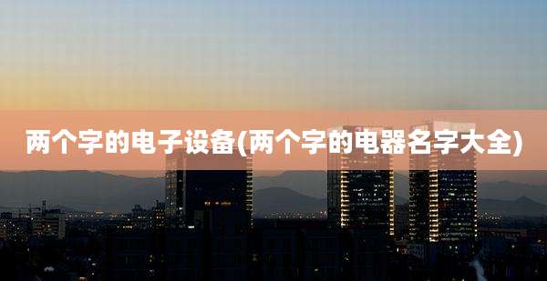 两个字的电子设备(两个字的电器名字大全)