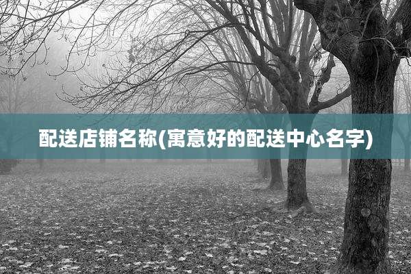 配送店铺名称(寓意好的配送中心名字)