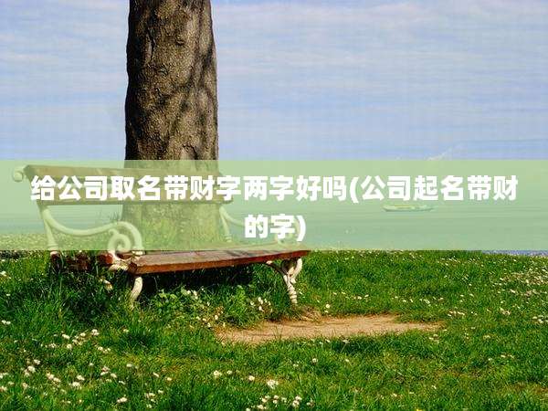 给公司取名带财字两字好吗(公司起名带财的字)