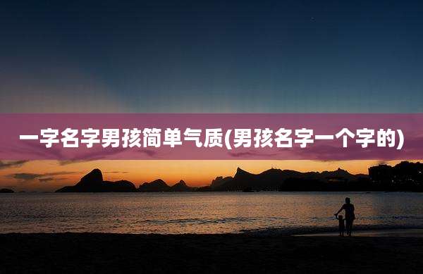 一字名字男孩简单气质(男孩名字一个字的)