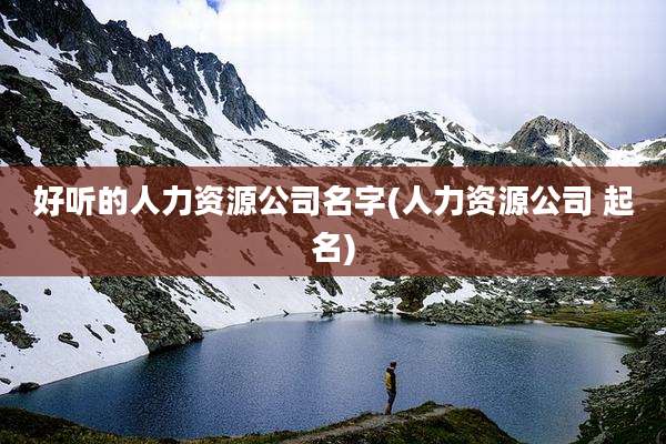 好听的人力资源公司名字(人力资源公司 起名)