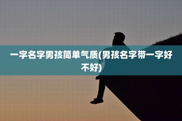 一字名字男孩简单气质(男孩名字带一字好不好)