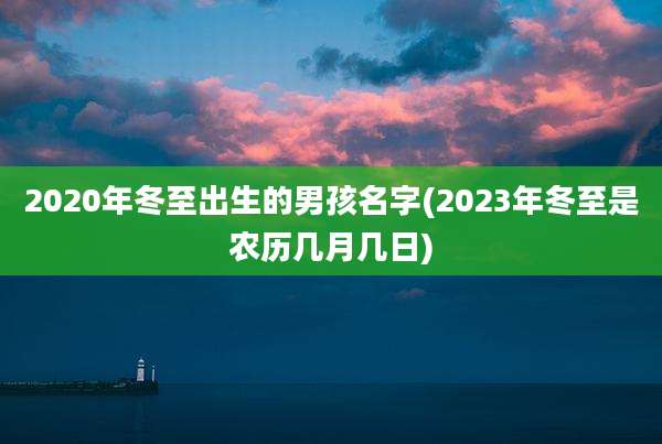 2020年冬至出生的男孩名字(2023年冬至是农历几月几日)