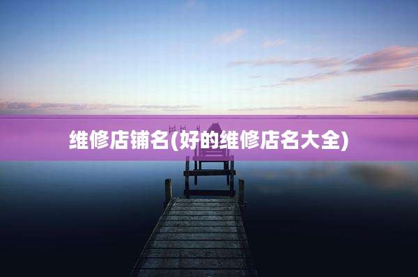 维修店铺名(好的维修店名大全)