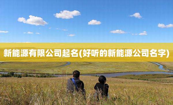 新能源有限公司起名(好听的新能源公司名字)