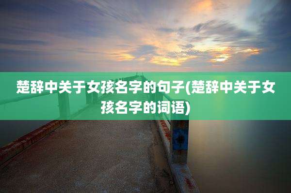 楚辞中关于女孩名字的句子(楚辞中关于女孩名字的词语)