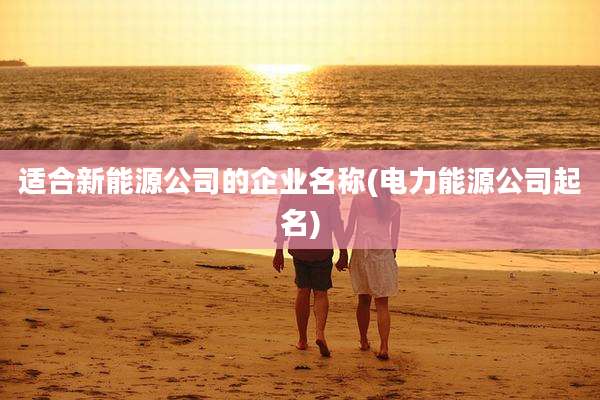 适合新能源公司的企业名称(电力能源公司起名)