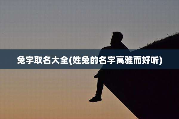 兔字取名大全(姓兔的名字高雅而好听)