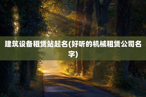 建筑设备租赁站起名(好听的机械租赁公司名字)