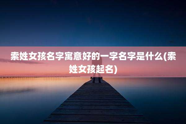 索姓女孩名字寓意好的一字名字是什么(索姓女孩起名)