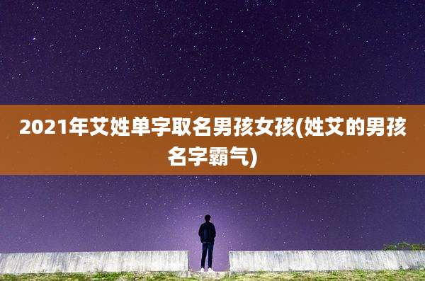 2021年艾姓单字取名男孩女孩(姓艾的男孩名字霸气)
