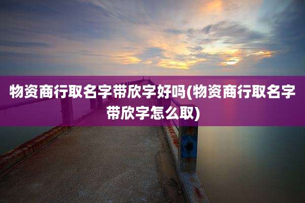 物资商行取名字带欣字好吗(物资商行取名字带欣字怎么取)